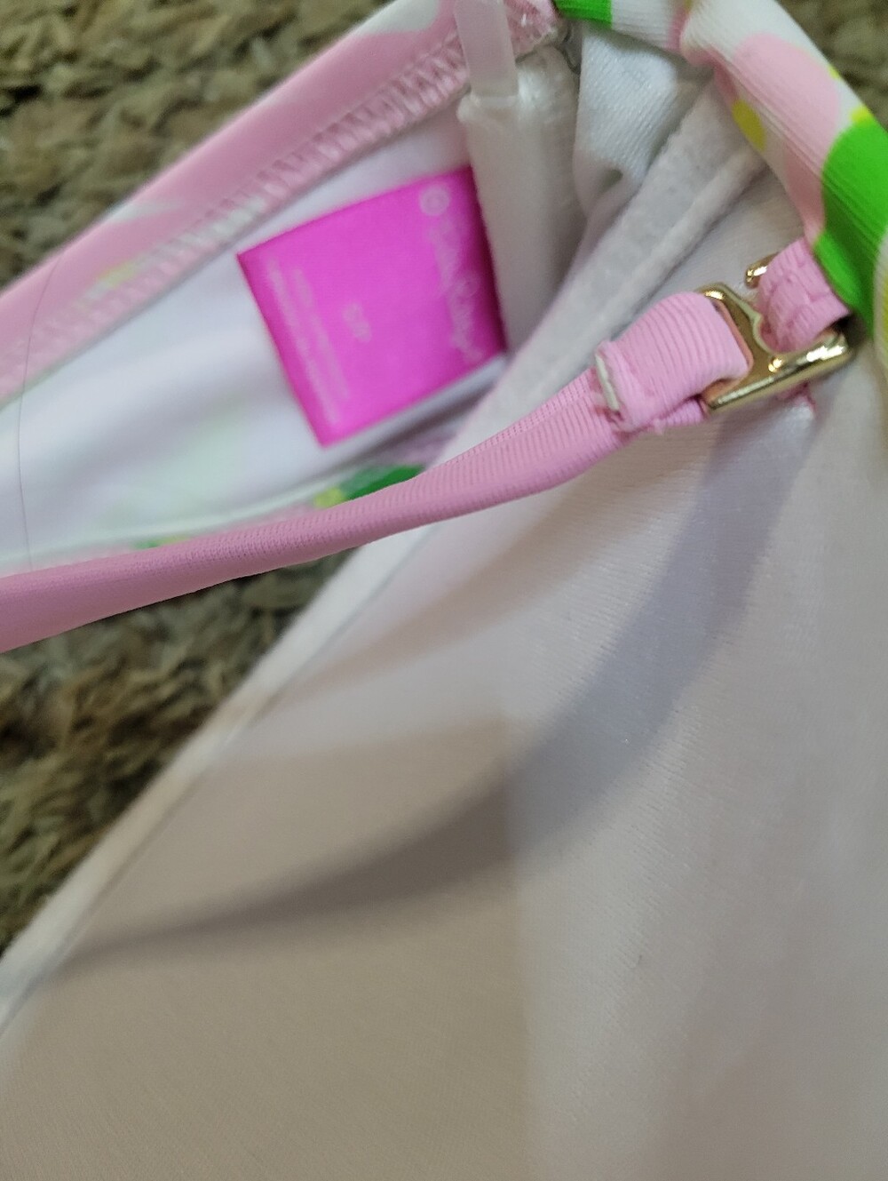 Lilly Pulitzer Pink, Lime & Green Tropical Bandeau Bikini - Picture 3 of 6